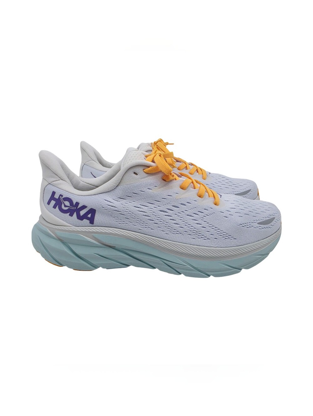 HOKA Women's Clifton 8 Running Shoes Blanc De Blanc White Size 9 Wide
